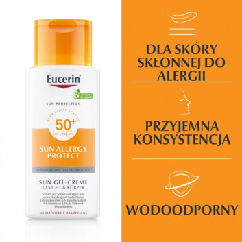 Eucerin Sun Allergy Protect SPF50+ Żel- krem ochronny do twarzy i ciała 150 ml - obrazek 3 - Apteka internetowa Melissa